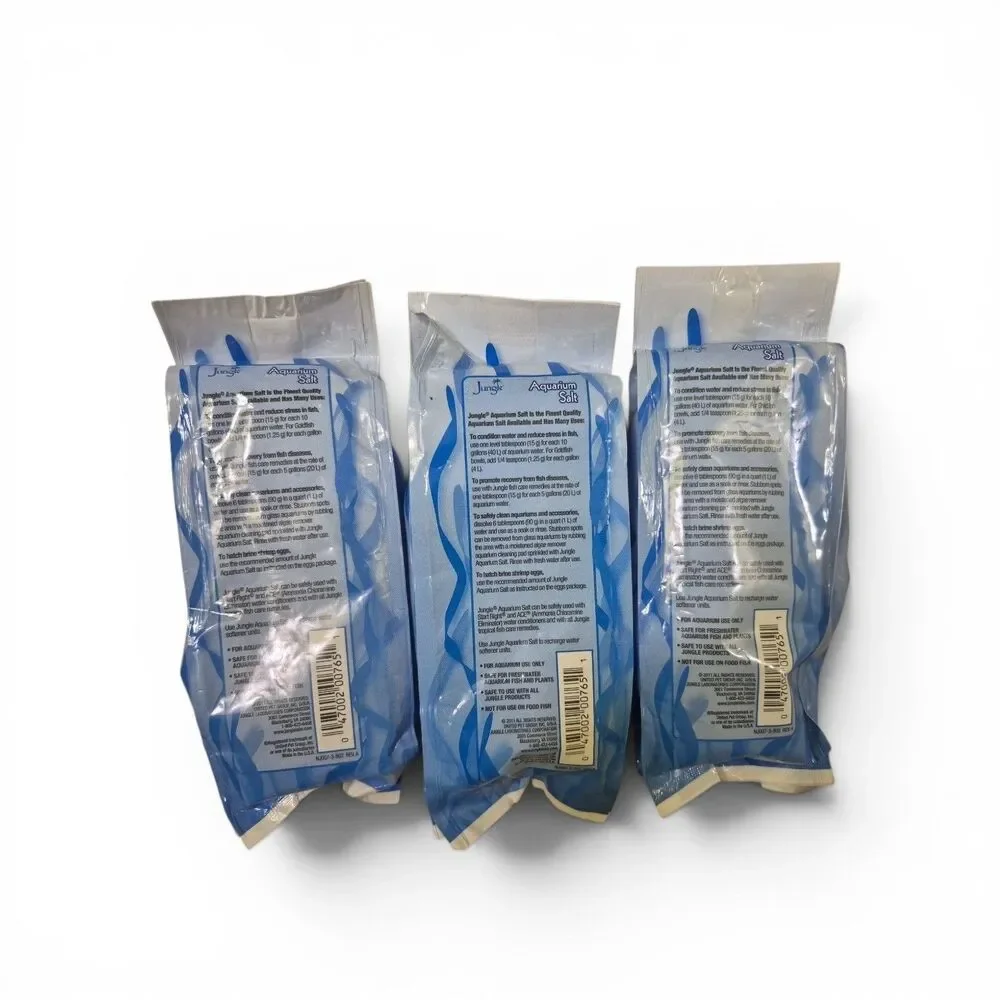 3 Pack 16 oz NEW Packages of Jungle Aquarium Salt for Tropical Fish and Goldfish